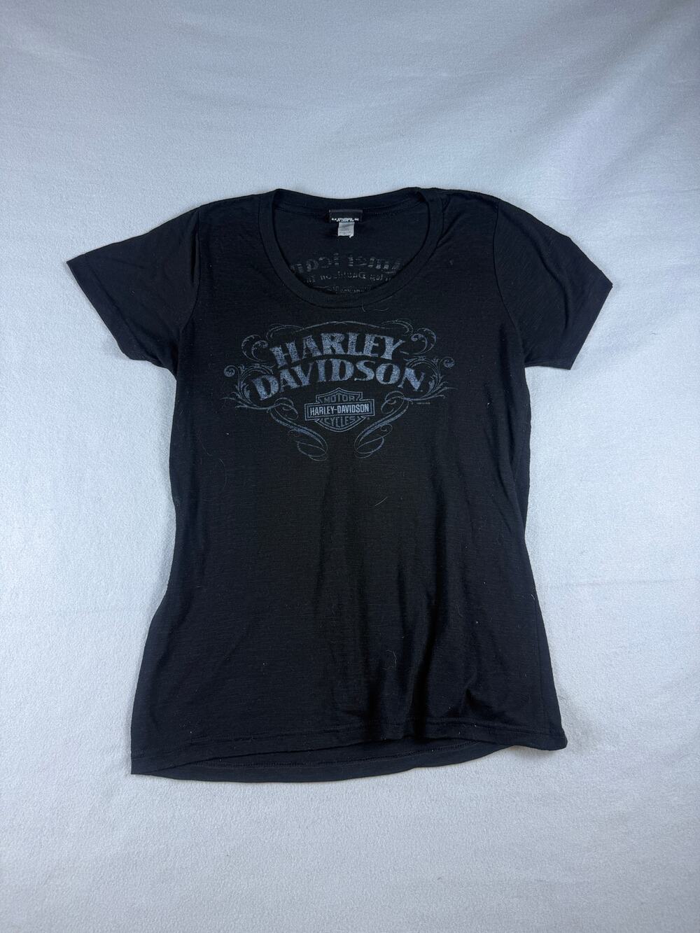 Harley Davidson T-Shirt Womens XL Black American Leominster MA Biker Motorcycle - Picture 1 of 6